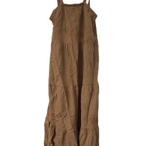 Girls Bundle 2 Dresses Brown Maxi & Denim size 12/14